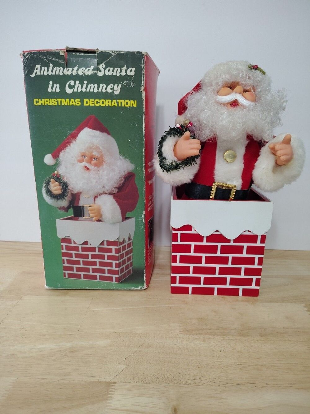 Vintage Santa In Chimey Illuminated With Christmas Song RARE Plays Jingle Bells
